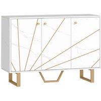 Modern Wood Sideboard Cabinet with Adjustable Shelves & Metal Legs - Space-Saving Storage Unit