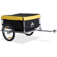 Heavy-Duty Bike Cargo Trailer Cart with Steel Frame & Hitch - Yellow, Weather-Resistant Oxford Bag