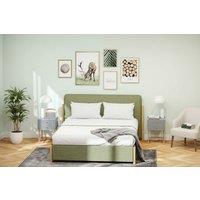 Set of Two Elegant Grey Bedside Tables with Gold Legs - Modern Bedroom Storage