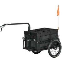 Heavy-Duty Bike Cargo Trailer with Foldable 65L Box - 40kg Capacity, Steel Frame, Quick-Release Wheels