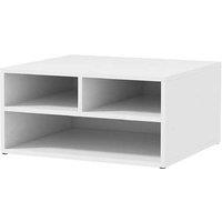 White Wood Modular Printer Storage Cabinet - 3-Compartment, Sturdy, Space-Saving Office Organiser