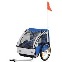 2-Seater Kids Bicycle Trailer - Outdoor Adventure, Steel Frame, Ages 18m+, Safety Harness