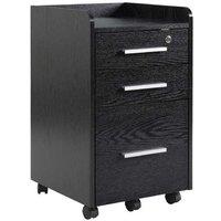 Wood-Effect Lockable Three-Drawer Filing Cabinet - Under-Desk Office Storage