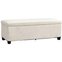 Corduroy Storage Ottoman Bench - Removable Lid, 84L Capacity, Steel Frame