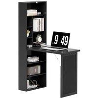 3-Part Modular Wood Work Desk with Bookshelf Storage & Chalkboard - Space-Saving Home Office Solution