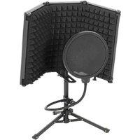 Studio Microphone Isolation Shield Set with Pop Filter & Adjustable Stand - Pro Audio Recording, Portable Vocal Booth