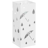 Steel Umbrella Holder Stand - White, Rust-Resistant, Space-Saving, 6-Capacity