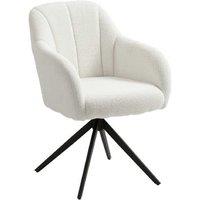 Swivel Teddy Fleece Accent Armchair - White, 360 Rotating, Plush Upholstery
