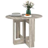 Folding Dining Table - Space-Saving Modern Grey Extendable Kitchen Table