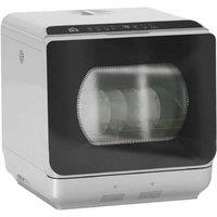 Tabletop Dishwasher - Compact 6-Program Silver Kitchen Appliance - 4 Place Settings