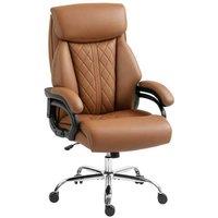 Ergonomic Padded Faux Leather Office Chair - Adjustable, Big & Tall, Light Brown