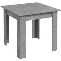Small Square Dining Table - Faux Cement Effect, Modern Grey, 2-Seater, Space-Saving