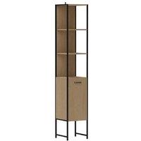 Tall Freestanding Bathroom Cabinet - Powder-Coated Steel Frame, Adjustable Shelf, Modern Slim Storage