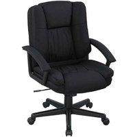 Linen-Look Ergonomic Padded Office Chair - Adjustable Height, High Back, 120kg Capacity
