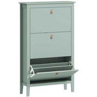 Modern Slim Wood Shoe Cabinet with 3 Drawers - Adjustable Dividers, Space-Saving Storage