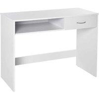 White Particle Board 1-Drawer Office Desk - Modern Storage Solution