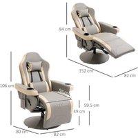 Faux Leather Recliner Swivel Chair with Leg Rest - Ergonomic, Adjustable, Grey