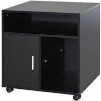 Black Particle Board 4-Compartment Modular Storage Unit - Durable, Space-Saving Office Cabinet
