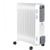 Oil Filled Radiator - 11 Fin, 3 Heat Settings, Adjustable Thermostat - Portable Electric Heater