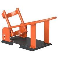 Heavy-Duty Motorcycle Wheel Chock Stand - Adjustable Steel, 816.5kg Capacity, Orange