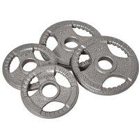 Olympic Weight Plate Set - Steel, 15kg, Hand Grips, Compact Home Gym Equipment