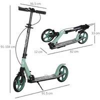 Folding Kick Scooter for Teens (Ages 14+) - Outdoor Ride, Dual Brake, Adjustable Height - Black