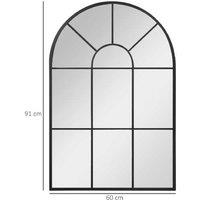 Arched Full Length Wall Mounted Mirror - 9160 cm, Modern Metal Frame, Clear Glass