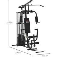 Multifunction Steel Home Gym Station - Full-Body Multi-Gym, Heavy-Duty Frame, Black