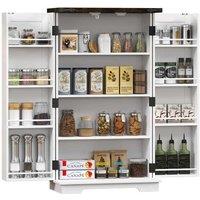 Multi-Storage Farmhouse Style Modular Cabinet - Wood, Adjustable Shelves, White Finish