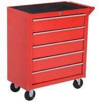 Metal Roller Tool Cabinet, 5 Lockable Drawers - Industrial Garage Storage