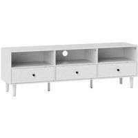 Minimalist Multi-Storage TV Stand Cabinet - White, Particle Board, 140cm, Modern