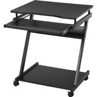 Contemporary Particle Board Rolling TV Stand & Laptop Desk - Space-Saving, Easy-Clean, Locking Wheels
