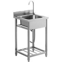 Freestanding Outdoor Utility Laundry Sink - 5550100cm Stainless Steel Basin