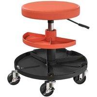 Heavy-Duty Rolling Mechanic Stool - 135kg Steel Frame - Adjustable Height, Padded Seat, Yellow
