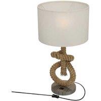 Nautical LED Table Lamp with USB Charging - Energy Efficient, 800 Lumens, Modern Beige Rope Design