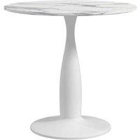 Round Dining Table - Steel Base - Small Space-Saving Modern 2-Seater