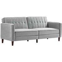 Velvet 3-Seater Convertible Sofa Bed with Adjustable Split Back - Modern Reclining Sofa