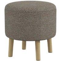 Linen Storage Ottoman Stool - Oak Wood Legs - 120kg Capacity - Modern Bench Seat