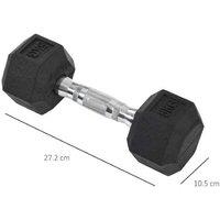 Hex Rubber Dumbbells Pair - Heavy-Duty Home Gym Free Weights, Non-Roll Design, Compact