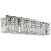 Modern Crystal Ceiling Chandelier Light - Square, Silver Finish - E14 Bulb Fitting
