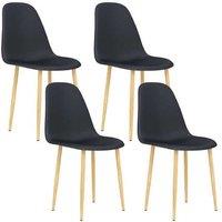 Set of 4 Modern Dining Chairs - Ergonomic Backrest & Steel Legs - Contemporary Kitchen Seating