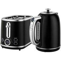 Retro Kettle & Toaster Set - Rapid Boil, Multi-Function, 1.7L, Polished Finish