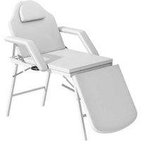 Ergonomic 3-Section Foldable Massage Table with Adjustable Back & Leg Support - White, Steel Frame, Portable, Heavy-Duty