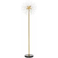 Tall Standing Floor Lamp - Modern Dandelion Shade, Gold Finish, Marble Base