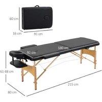 Ergonomic Adjustable Folding Massage Bed with Carry Bag - Wood Frame, Portable Posture Support Table