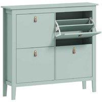 Modern Wood Four-Drawer Shoe Cabinet - Slim Space-Saving Storage Unit
