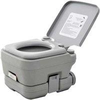 Portable Camping Toilet 10L - Durable PE Plastic, Family Size, Grey