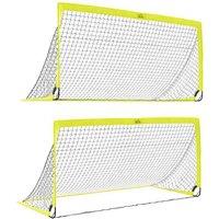 Set of 2 Foldable Football Goals for Outdoor Family Sports - 6x3ft, Portable with Carry Bag