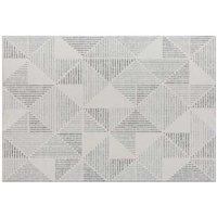 Grey Geometric Area Rug - Modern Washable Polyester Carpet, 290200cm, Minimalist Style