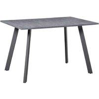 Dark Grey Rectangular Dining Table with Metal Legs - Seats 4, Modern MDF, Easy-Clean Finish